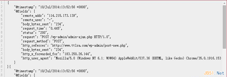 nginx中用JSON格式記錄日志的配置示例