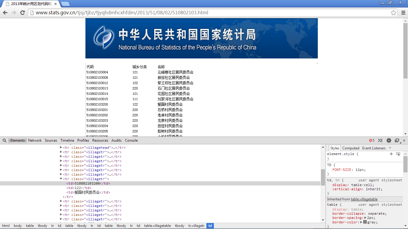 Jsoup獲取全國地區(qū)數(shù)據(jù)屬性值（省市縣鎮(zhèn)村）