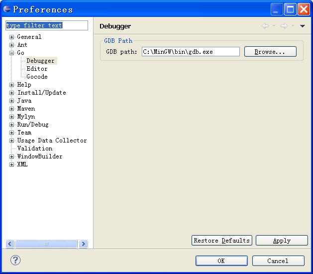win7下配置GO語言環境 + eclipse配置GO開發