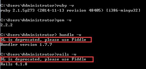 Ruby on rails安裝后去掉DL is deprecated,please use Fiddle警告信息的方法【測試可用】