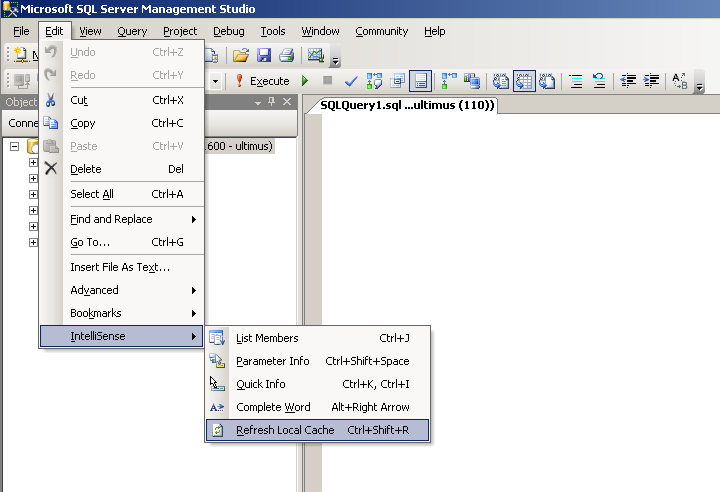 SQL Server 2008R2編寫腳本時智能提示功能丟失的處理方法