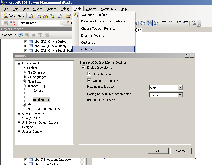 SQL Server 2008R2編寫腳本時智能提示功能丟失的處理方法