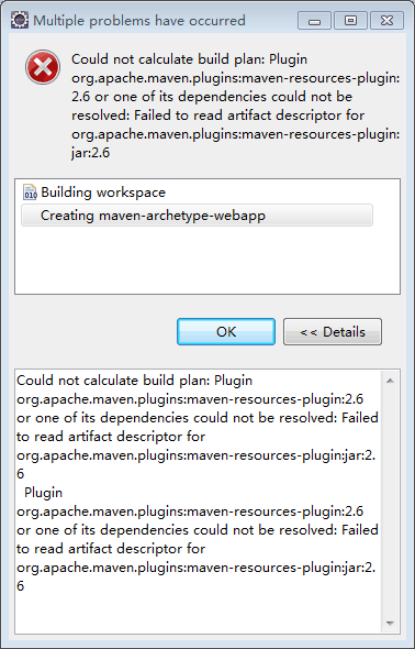 eclipse maven maven-archetype-webapp 創建失敗問題解決