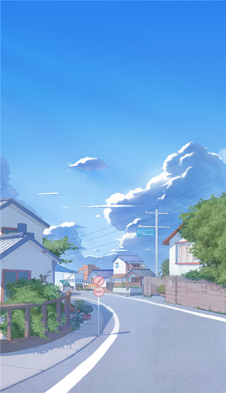 藍色日系小清新壁紙合集 日系風景圖片街道動漫