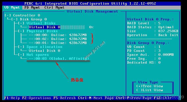 Dell R730服務器6i陣列卡Raid5配置方法(熱備)