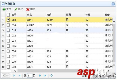 DataGrid增刪改查(EasyUI)示例源碼 v1.0