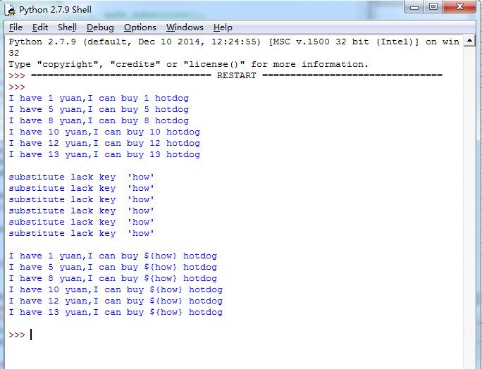 Python編程之字符串模板(Template)用法實例分析