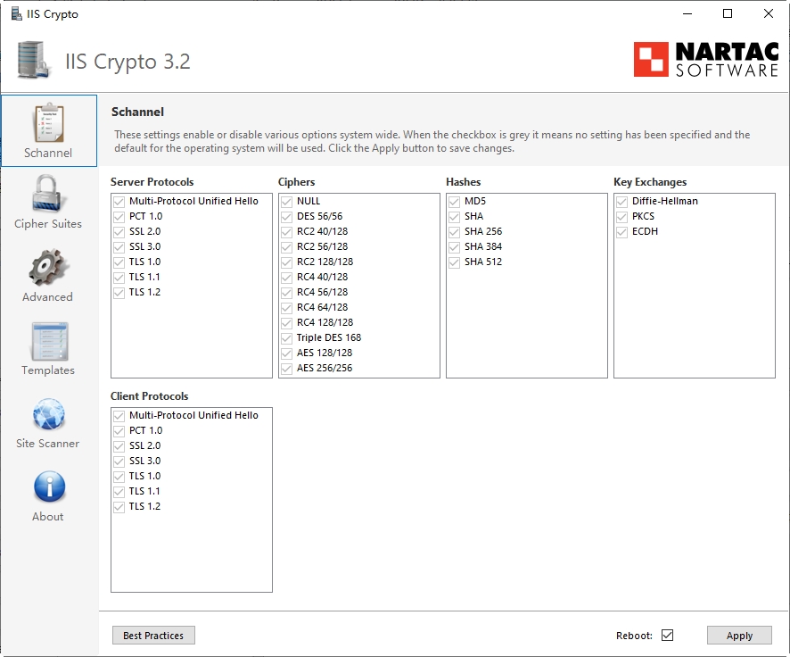 IIS Crypto(iis服務器安全管理工具)v3.2.16 gui官方版