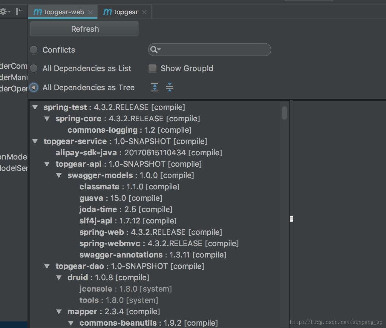 idea中解決maven包沖突的問題(maven helper)