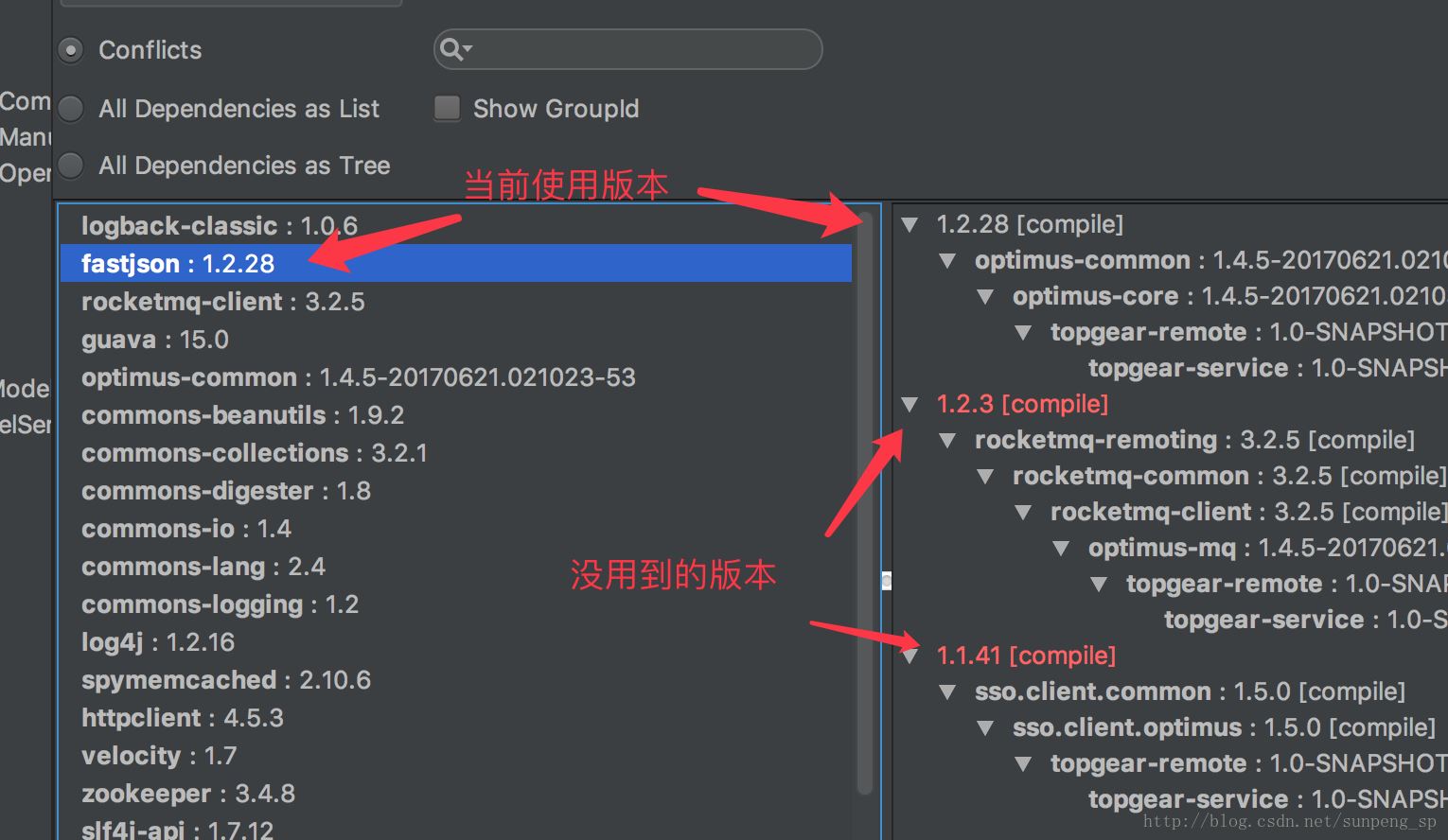 idea中解決maven包沖突的問題(maven helper)