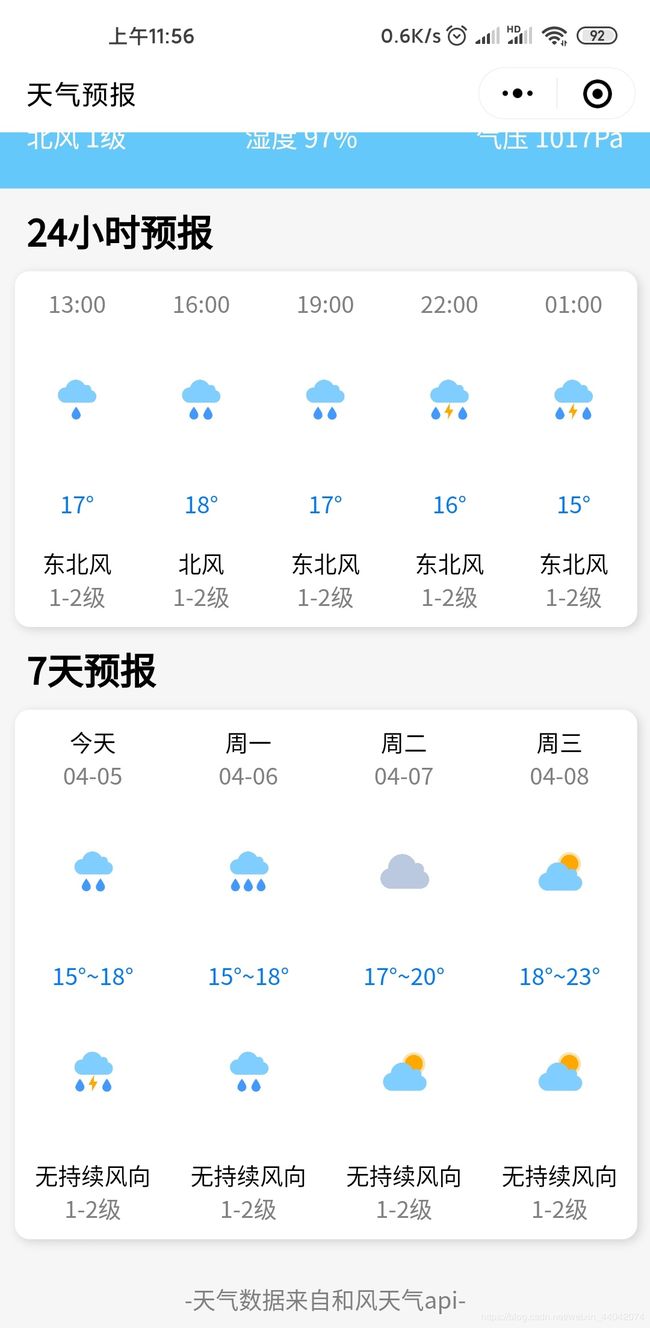 微信小程序實現(xiàn)天氣預報功能(附源碼) 微信小程序實現(xiàn)天氣預報功能(附源碼)
