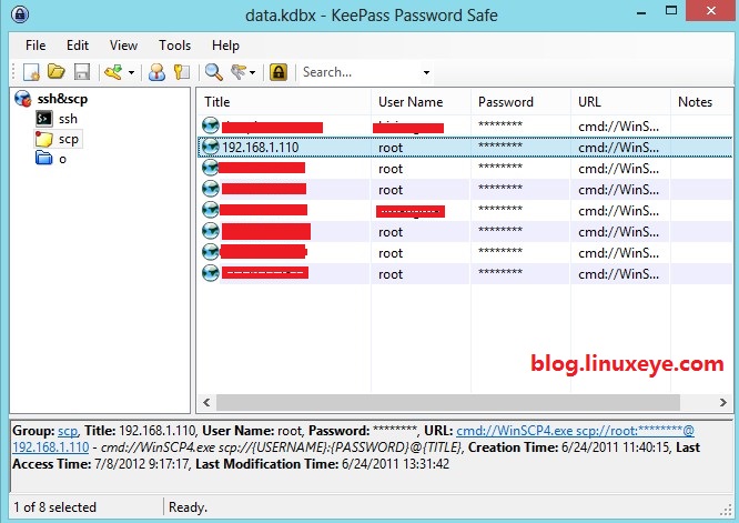Keepass+PuTTYPortable+Winscp一鍵登錄實例詳解