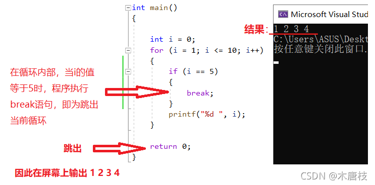C語言中break與continue的用法和區別詳解