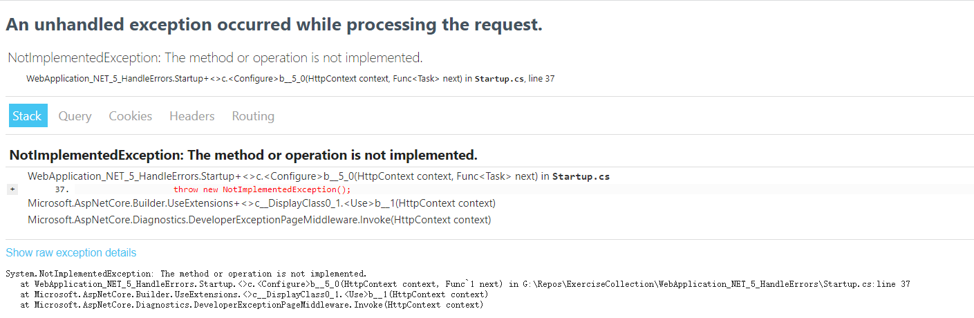 理解ASP.NET Core 錯(cuò)誤處理機(jī)制(Handle Errors)