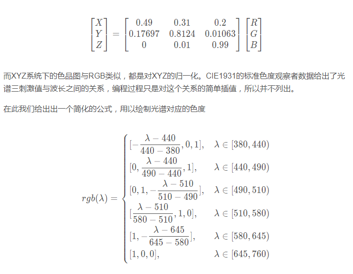 Python光學仿真實現波長與顏色之間對應關系示例解析
