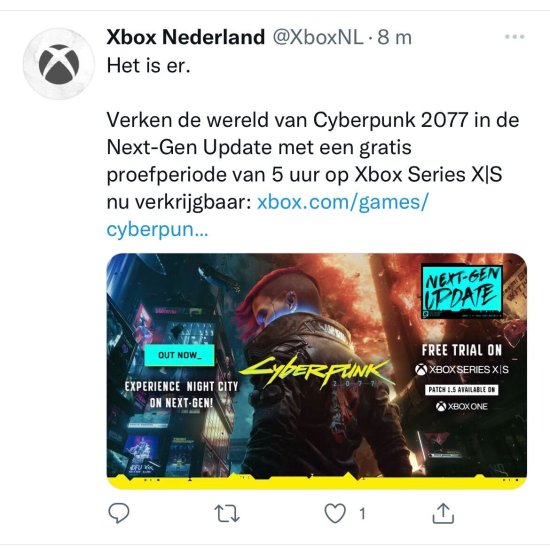 Xbox官推泄露：2077次世代版今晚推出、能免費(fèi)試玩