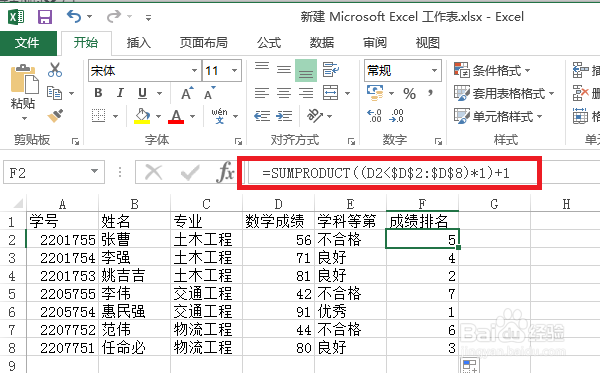 Excel中Sumproduct函數的使用方法