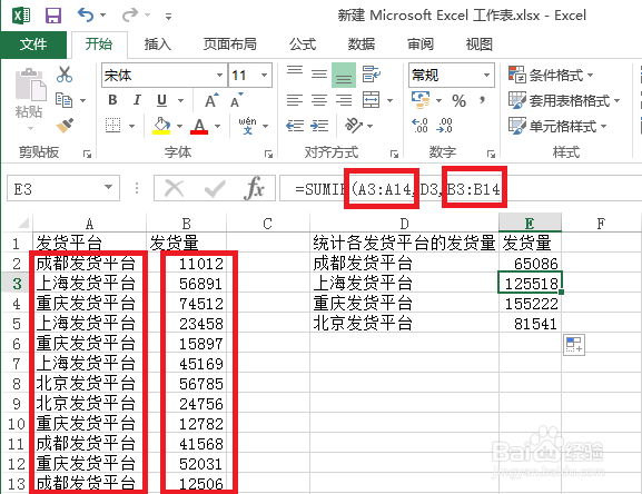 Excel中Sumif函數的使用方法