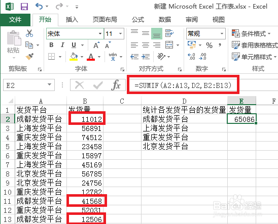 Excel中Sumif函數的使用方法