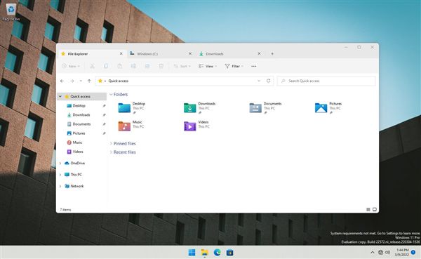 微軟新版Win11 dev 22572發布：資源管理器終于支持多標簽頁了！