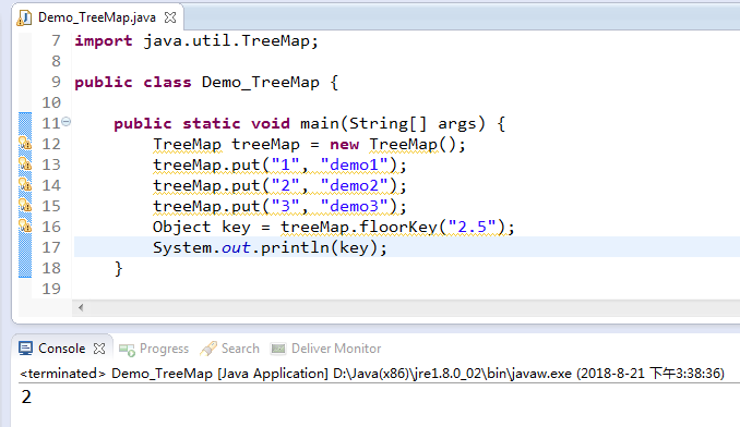java中TreeMap集合的常用方法詳解