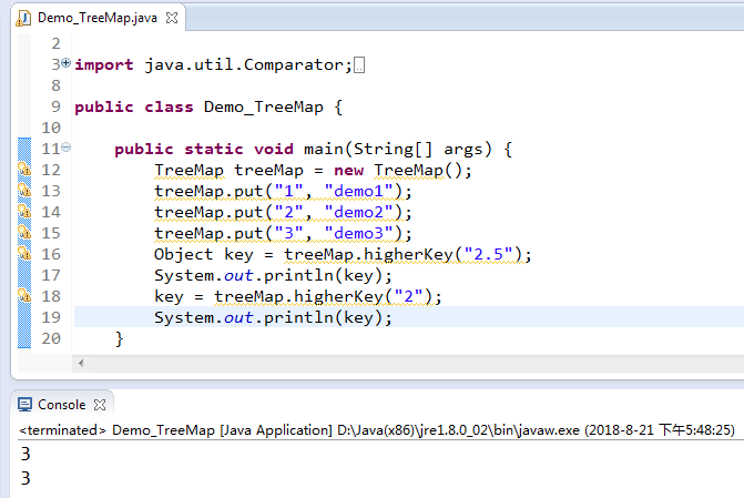 java中TreeMap集合的常用方法詳解